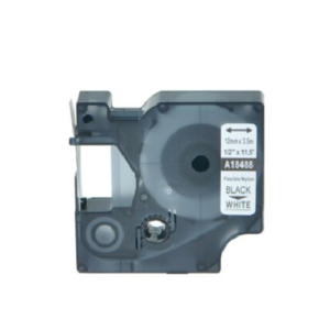 BLACK ON WHITE TAPE (1/2") DYMO