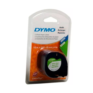 DYMO LETRATAG TAPE(1/2") 2-ROLL PACK (PAPER)